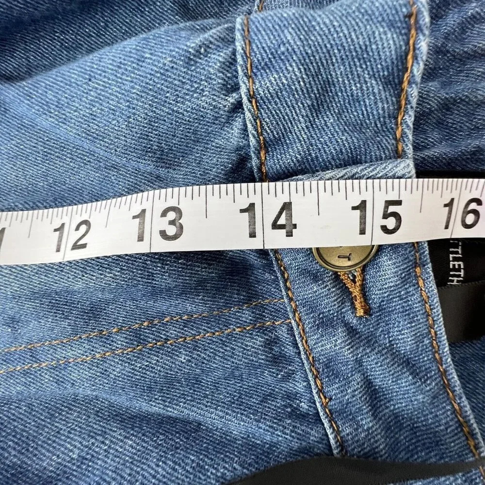 Pretty Little Thing Jeans Womens Plus Blue Distressed Knee Rip Raw Hem 20UK - Picture 14 of 14